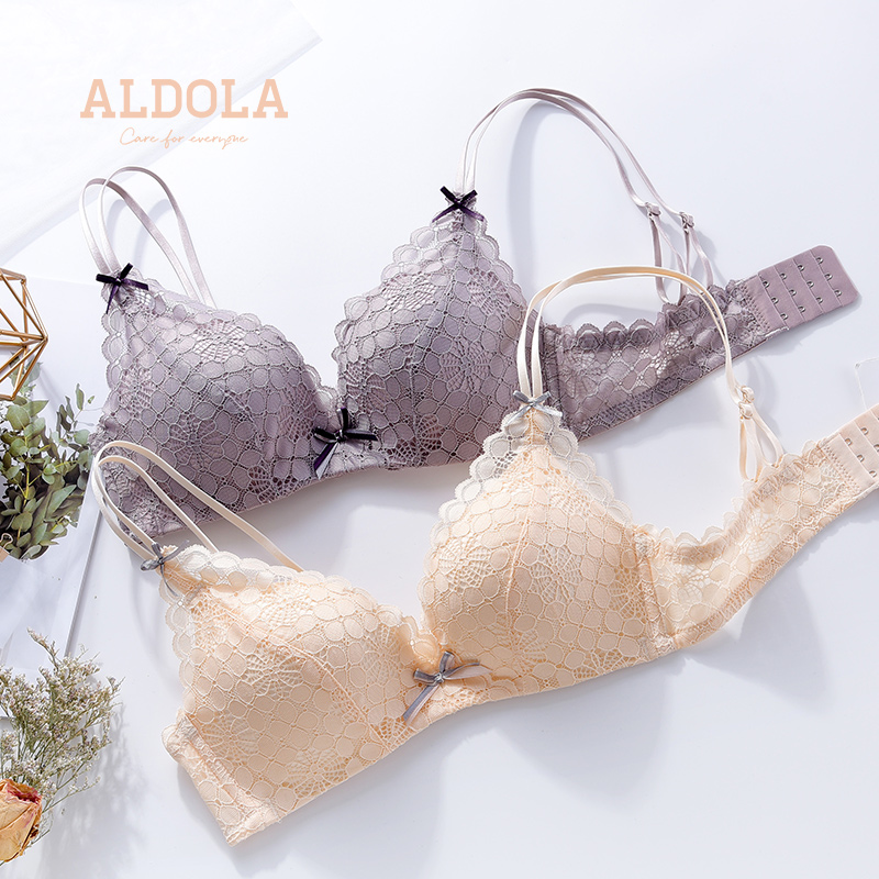 雅黛丽无钢圈双肩带美背文胸少女性感小胸内衣聚拢调整型胸罩