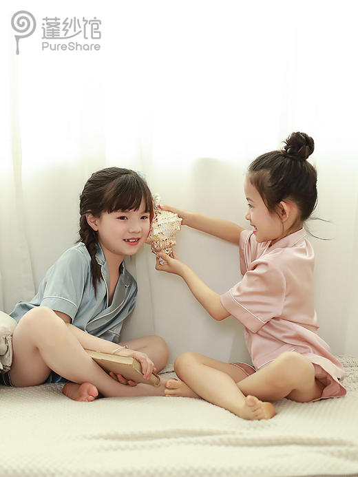 pureshare 女童睡衣夏季新款长袖薄款家居家服空调真丝儿童睡裙-布丁睡衣 商品图6