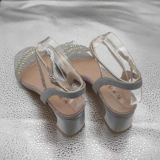 lFGJ 11803时尚水钻格力特细带中跟女凉鞋 商品图4