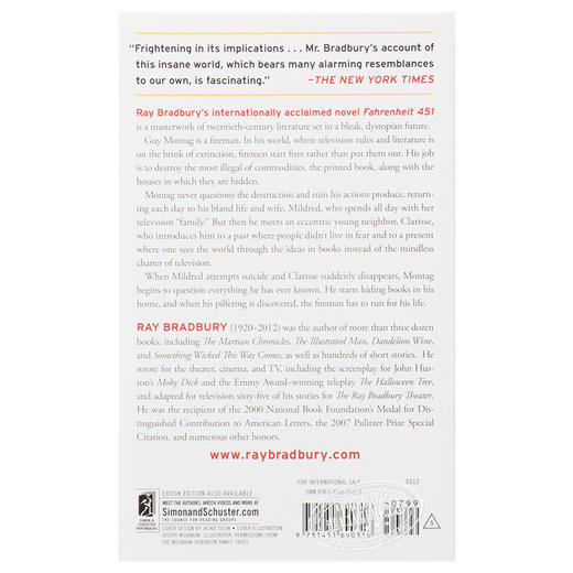 预售 【中商原版】华氏451度英文原版 Fahrenheit 451  Ray Bradbury 雷·布拉德伯里 反乌托邦 科幻小说 商品图1