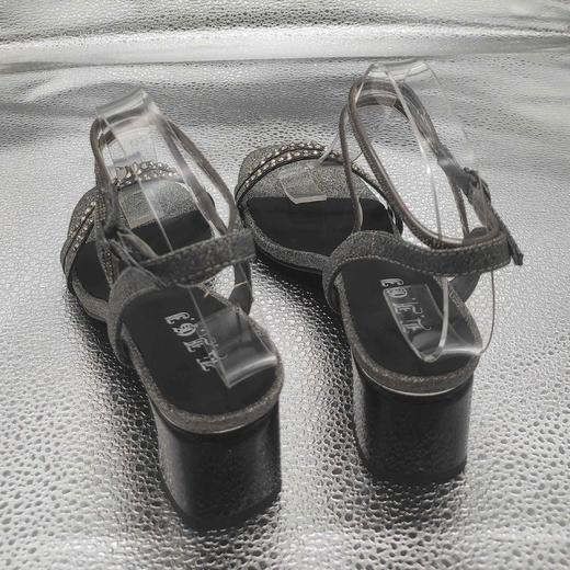 lFGJ 11803时尚水钻格力特细带中跟女凉鞋 商品图10