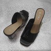 lFGJ 10203时尚漆皮透明胶皮女凉鞋中跟舒适凉拖 商品缩略图5