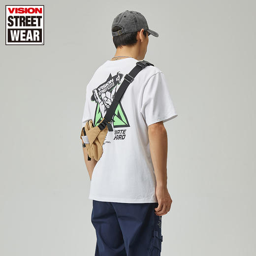 【199元任选3件】宽松版电子音乐主题手势滑板图短袖T恤V203NC1007 商品图2