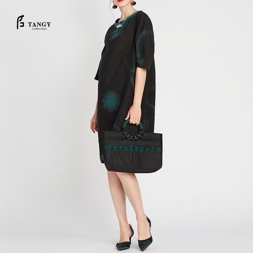 TANGY Collection天意精品莨绸香云纱扎染连衣裙 商品图0