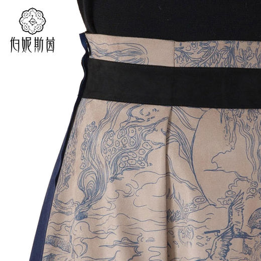 【伯妮斯茵】个性拼接伞裙琉璃蓝色半裙--修姱--浪漫觉醒《离骚》1B5281 商品图3