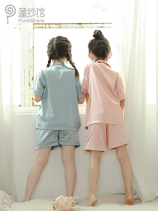 pureshare 女童睡衣夏季新款长袖薄款家居家服空调真丝儿童睡裙-布丁睡衣 商品图5