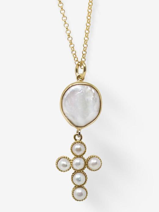 订购6周到｜Vintouch-Hope-十字 珍珠 项链［意大利设计师] 商品图1