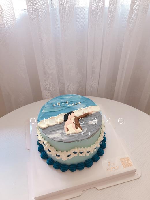 求婚/结婚/纪念日定制手绘蛋糕-低糖处理无添加 商品图1
