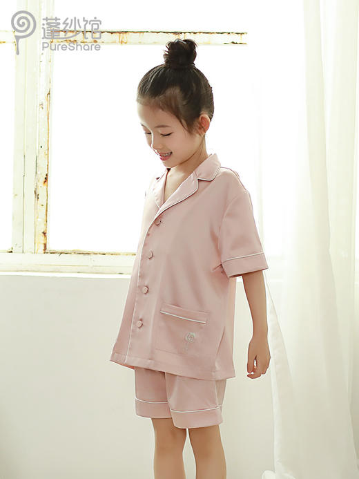 pureshare 女童睡衣夏季新款长袖薄款家居家服空调真丝儿童睡裙-布丁睡衣 商品图4