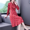 KLJ2184 2021新款春装收腰显瘦气质波点印花名媛连衣裙 商品缩略图0