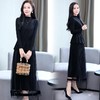 WZNH-YBER2071秋冬装新款时尚拼接网纱连衣裙 商品缩略图2