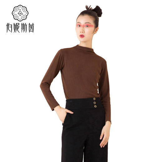 【伯妮斯茵】漆黑色高腰阔腿裤女简约大气长裤--修姱--浪漫觉醒《离骚》1L5281 商品图2