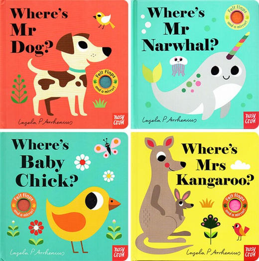 亲亲小手翻翻书 全4册 英文原版 Where's Mr Mrs Kangaroo/Dog 纸板触摸翻翻书 幼儿感官发展 早教认知绘本 商品图1