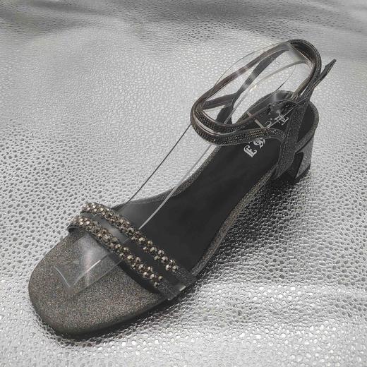 lFGJ 11803时尚水钻格力特细带中跟女凉鞋 商品图6