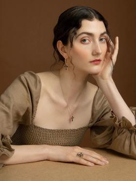 订购6周到｜Vintouch-Hope-十字 堇青石 项链［意大利设计师]