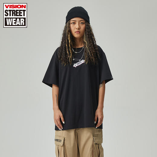 【199元任选3件】宽松版电子音乐主题手势滑板图短袖T恤V203NC1007 商品图0