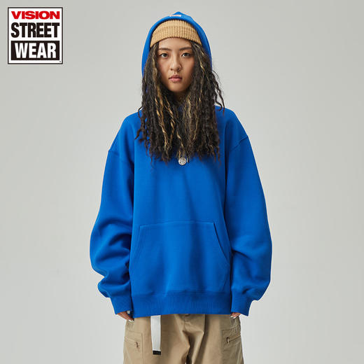 VISION连帽套头卫衣男女同款涂鸦LOGO字体舒适上装V203NB2003 商品图3