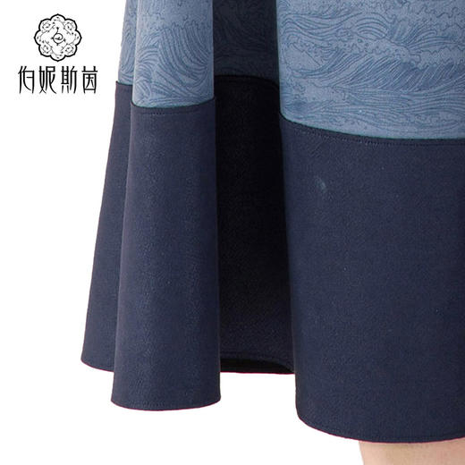 【伯妮斯茵】知性优雅大A摆收腰鸦青色连衣裙-【浪漫觉醒《离骚》】1S5281 商品图3