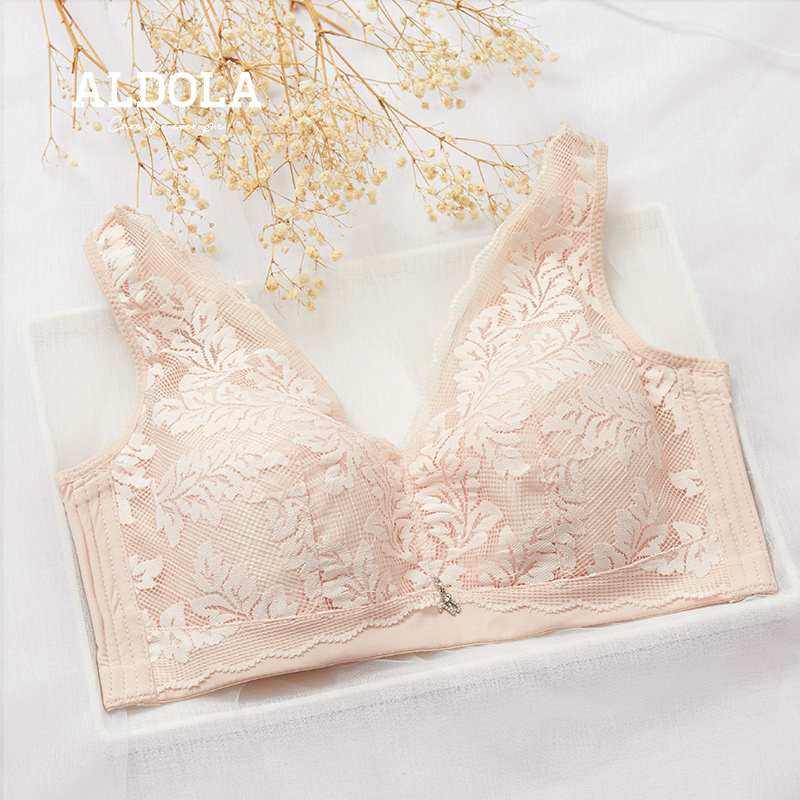 雅黛丽品牌内衣女薄款大胸显小聚拢无钢圈调整型收副乳防下垂文胸