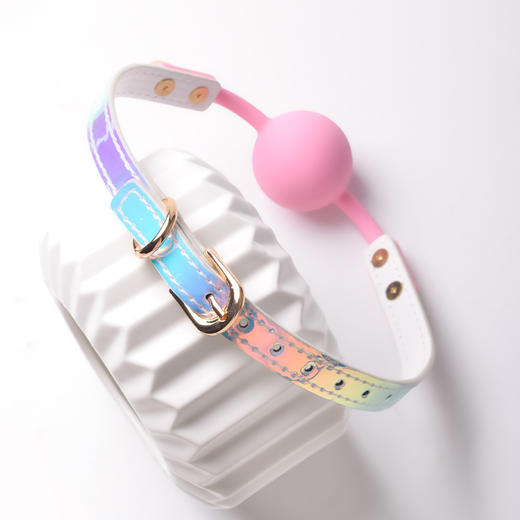 彩虹糖果口球口塞口水球 硅胶材质 商品图3