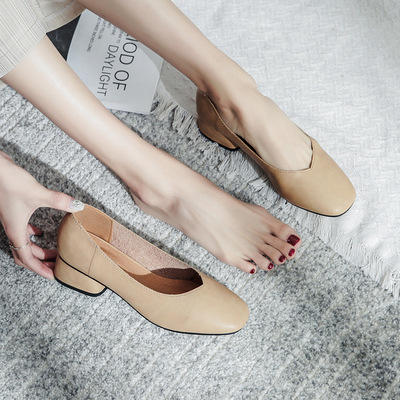 【经典复古风】方头奶奶鞋 粗跟单鞋 商品图1