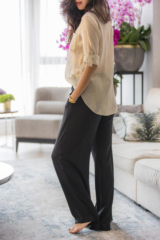 CG｜Anne Silk lurex shirt [真丝V领长袖衬衫] 商品图3