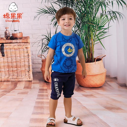 棉果果夏季男童氨棉汗布套头T恤M212140221326 商品图0