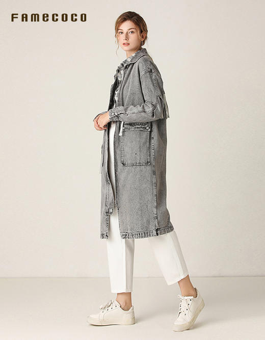 Famecoco范可儿时尚牛仔风衣外套F201AA014 商品图4