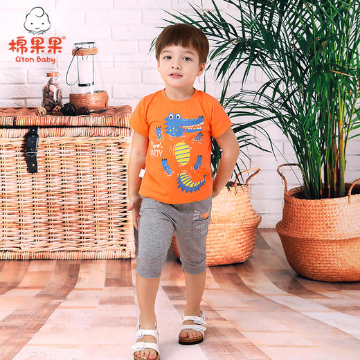 棉果果夏季男童氨棉汗布套头T恤M212140221252 商品图0