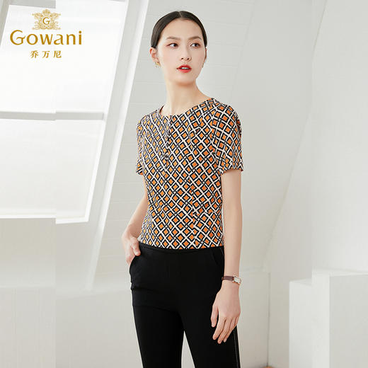 乔万尼真丝衬衫女新款简约收腰版型显瘦气质时尚EI2C780 商品图1