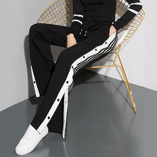 裁缝学苑AG147 侧开叉排扣运动裤子纸样女阔腿裤女裤版型裁剪夏天 商品图3