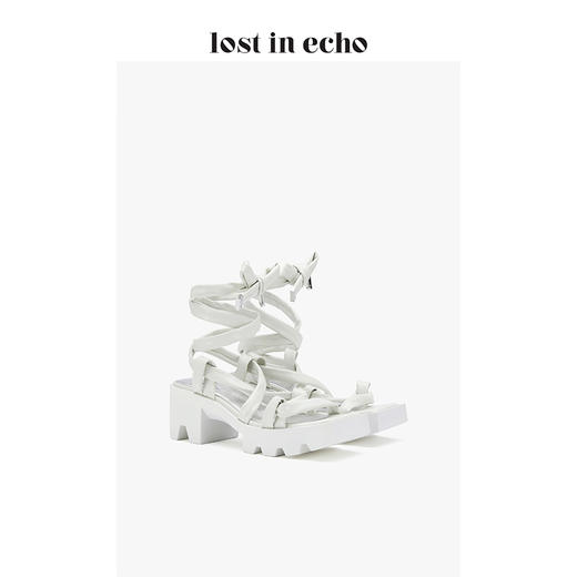 lost in echo 设计师原创 春夏新款 锯齿厚底软羊皮绑带凉鞋 商品图2