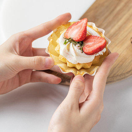 星纹布丁杯50只装 蛋糕纸杯雪媚娘马芬杯甜品油纸托 耐高温不沾模具 商品图3