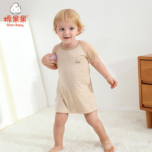 棉果果夏季新疆彩棉男童女童套头纯棉汗布T恤M201140121210 商品图0