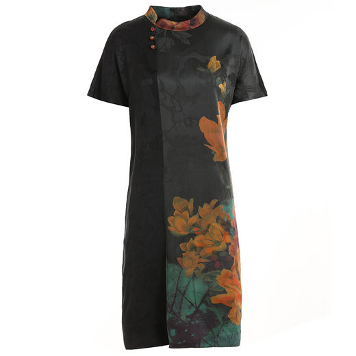 乔万尼真丝连衣裙新款复古优雅廓形显瘦EI2E721 商品图4