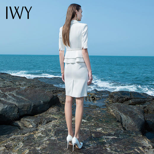 IWY/白色连衣裙西装裙女性时尚工作服搭配日常西服职场休闲ol高定Q589+D0075 商品图3
