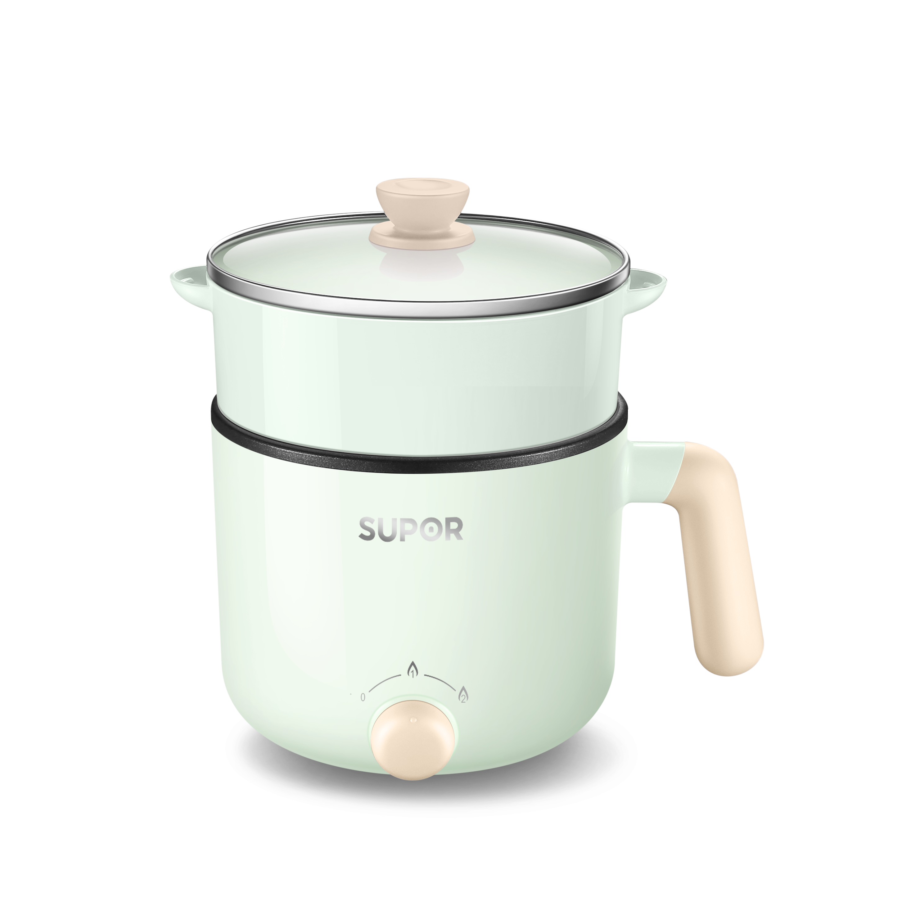 苏泊尔(SUPOR) H12YK29  电煮锅   600W/不沾内锅/蒸炖煮涮/极简旋钮/2档火力