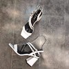 LFGJ 8505设计师款双带蛇纹皮中粗跟女凉鞋 商品缩略图5