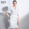 IWY/职业连衣裙轻奢礼仪服荷叶边ol女气质款洋气上班时尚潮流Q589 商品缩略图1