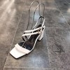 LFGJ 8505设计师款双带蛇纹皮中粗跟女凉鞋 商品缩略图0