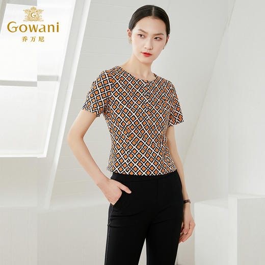 乔万尼真丝衬衫女新款简约收腰版型显瘦气质时尚EI2C780 商品图2