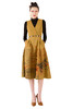 【伯妮斯茵】气质V领收腰无袖黄栌色连衣裙--求索--浪漫觉醒《离骚》1S5283 商品缩略图1