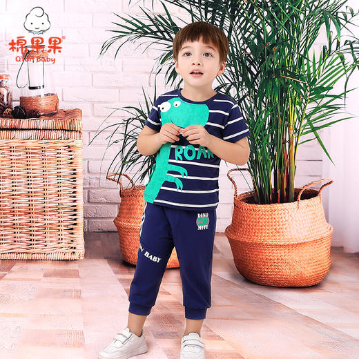 棉果果夏季男童氨棉汗布套头T恤M212140221253 商品图0