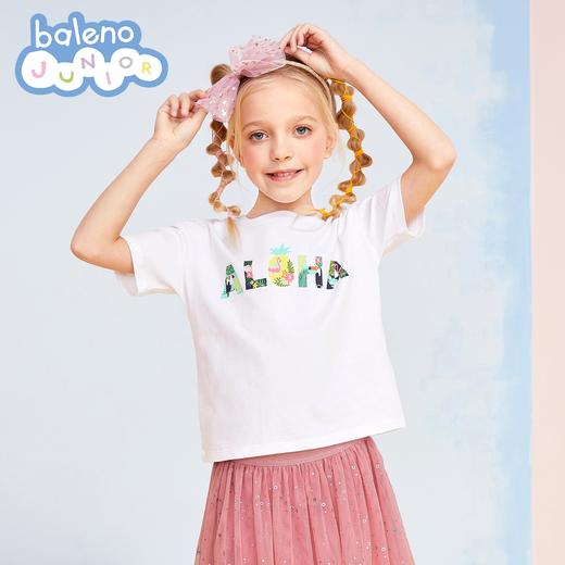 班尼路童装春夏新款女童短袖T恤洋气动物印花纯棉圆领上衣 商品图2