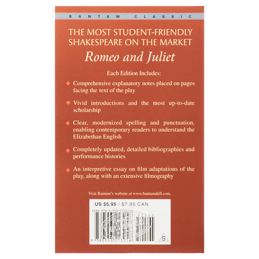 【中商原版】罗密欧与朱丽叶英文原版小说英文版Romeo and Juliet 威廉莎士比亚经典戏剧 莎士比亚悲剧 经典传世爱情小说 商品图2