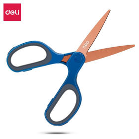 得力6053镀钛剪刀 不锈钢剪纸刀/把75*175mm