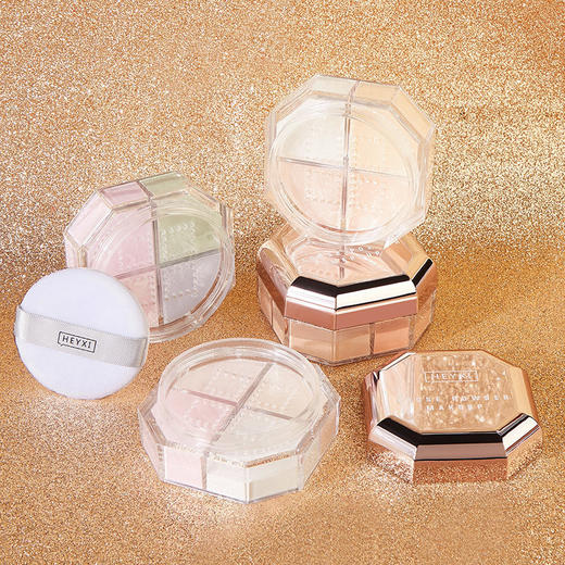 肤丽新蕾哈娜四宫格定妆粉散粉蜜粉防水防汗控油持久四色遮瑕粉 商品图1