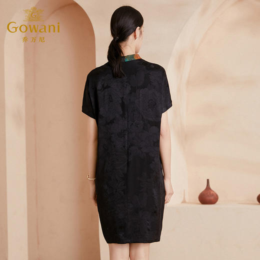 乔万尼真丝连衣裙新款复古优雅廓形显瘦EI2E721 商品图3