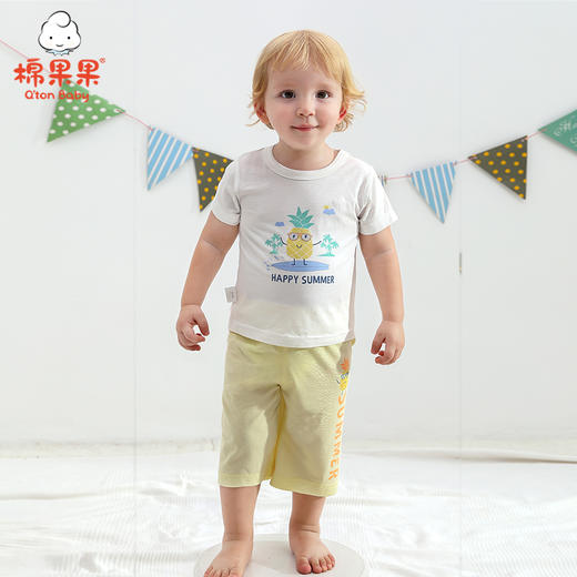 棉果果夏季新品内衣男童女童莫代尔套头T恤M201140421235 商品图0