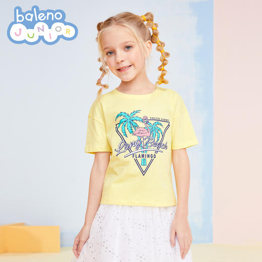 班尼路童装春夏新款女童短袖T恤洋气动物印花纯棉圆领上衣 商品图1